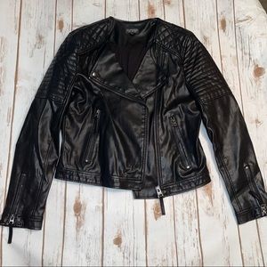 TOP SHOP - Quilted Moto Jacket Size 8